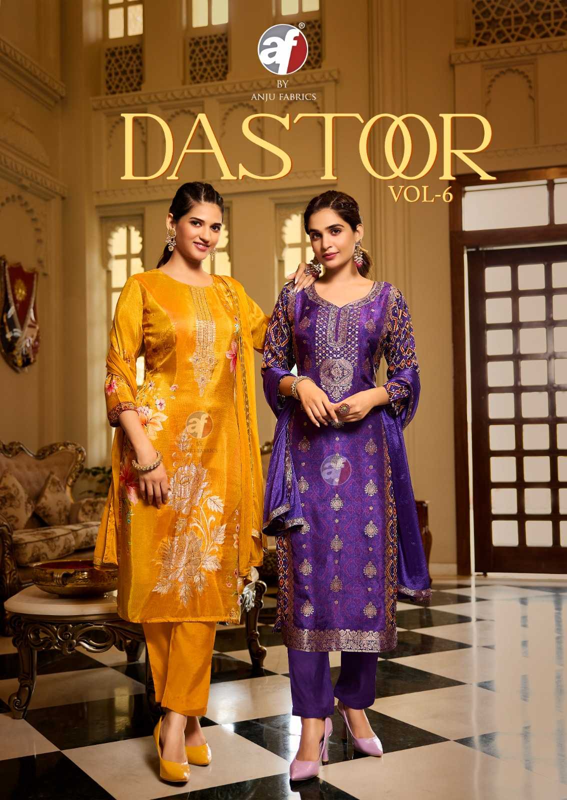 anju fab dastoor vol 6 dola jacquard handwork premium readymade 3pcs dress