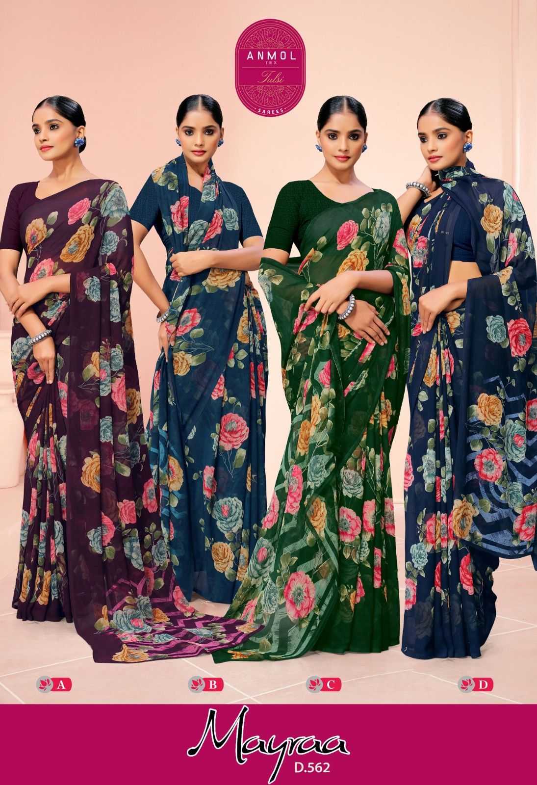 anmol tex mayraa elegant printed fancy saree