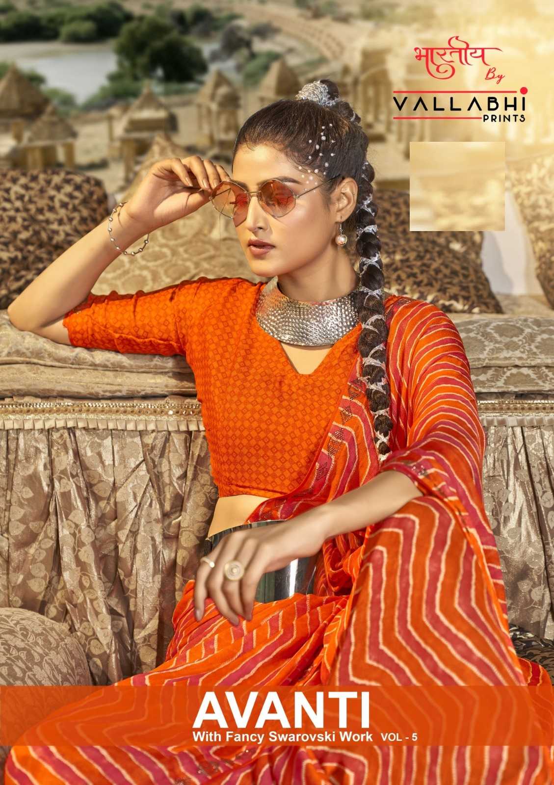 avanti vol 5 by vallabhi classic print georgette women saree