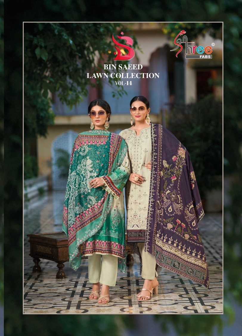 bin saeed lawn collection vol 14 by shree fabs pakistani ladies suits