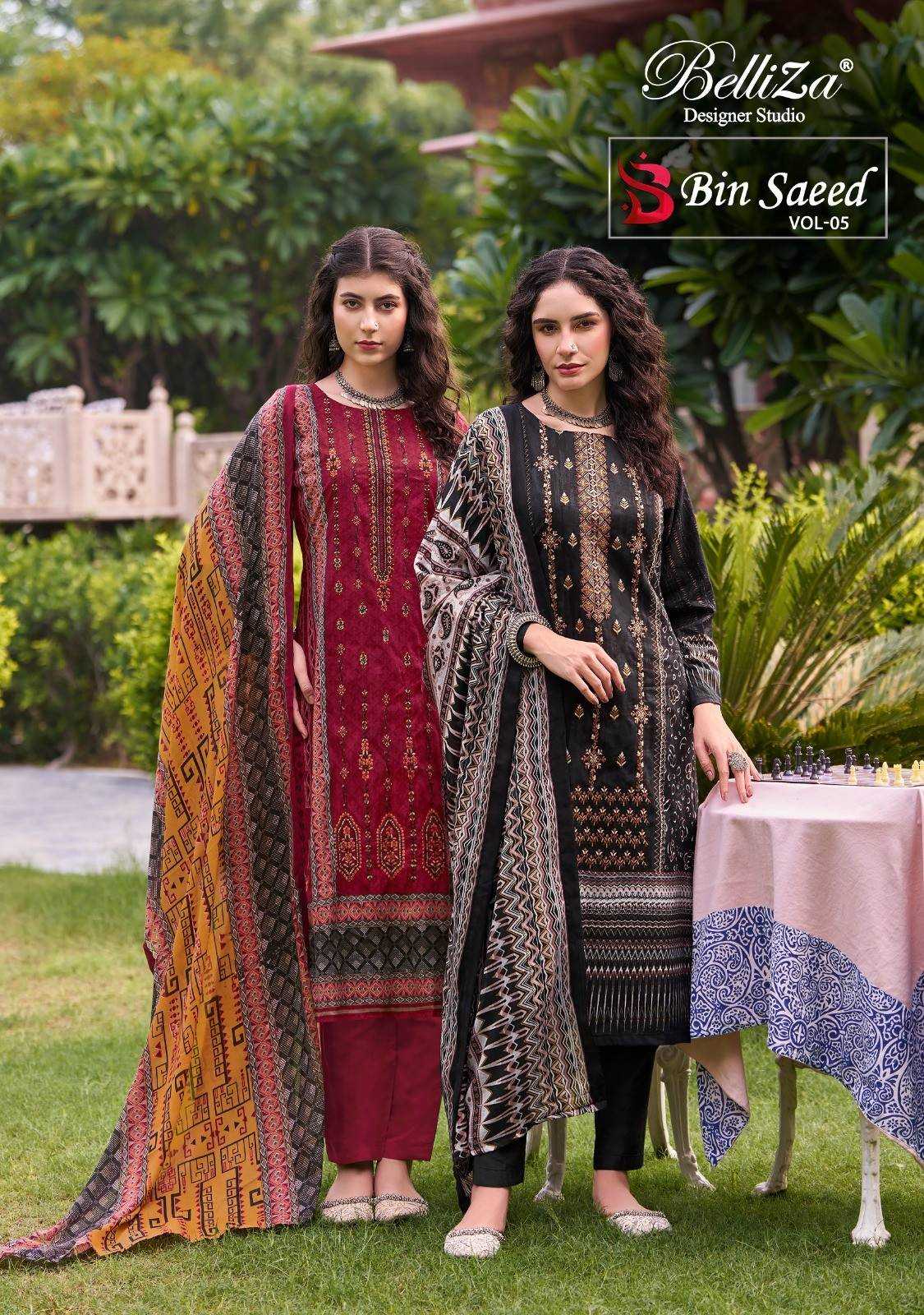 bin saeed vol 5 by belliza designer pakistani style cotton suits