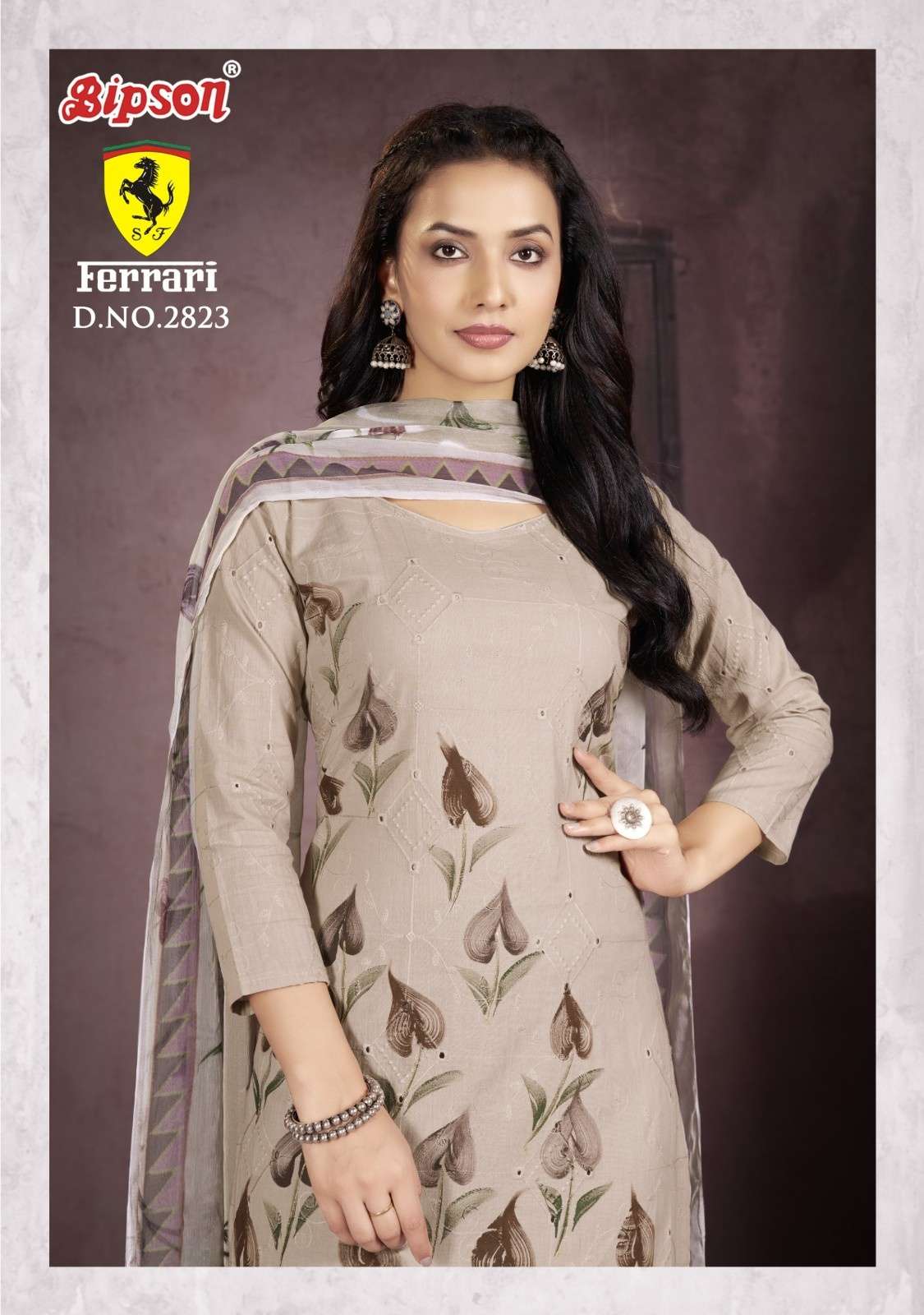 bipson prints ferrari 2823 cotton silk rakhi special salwar suits