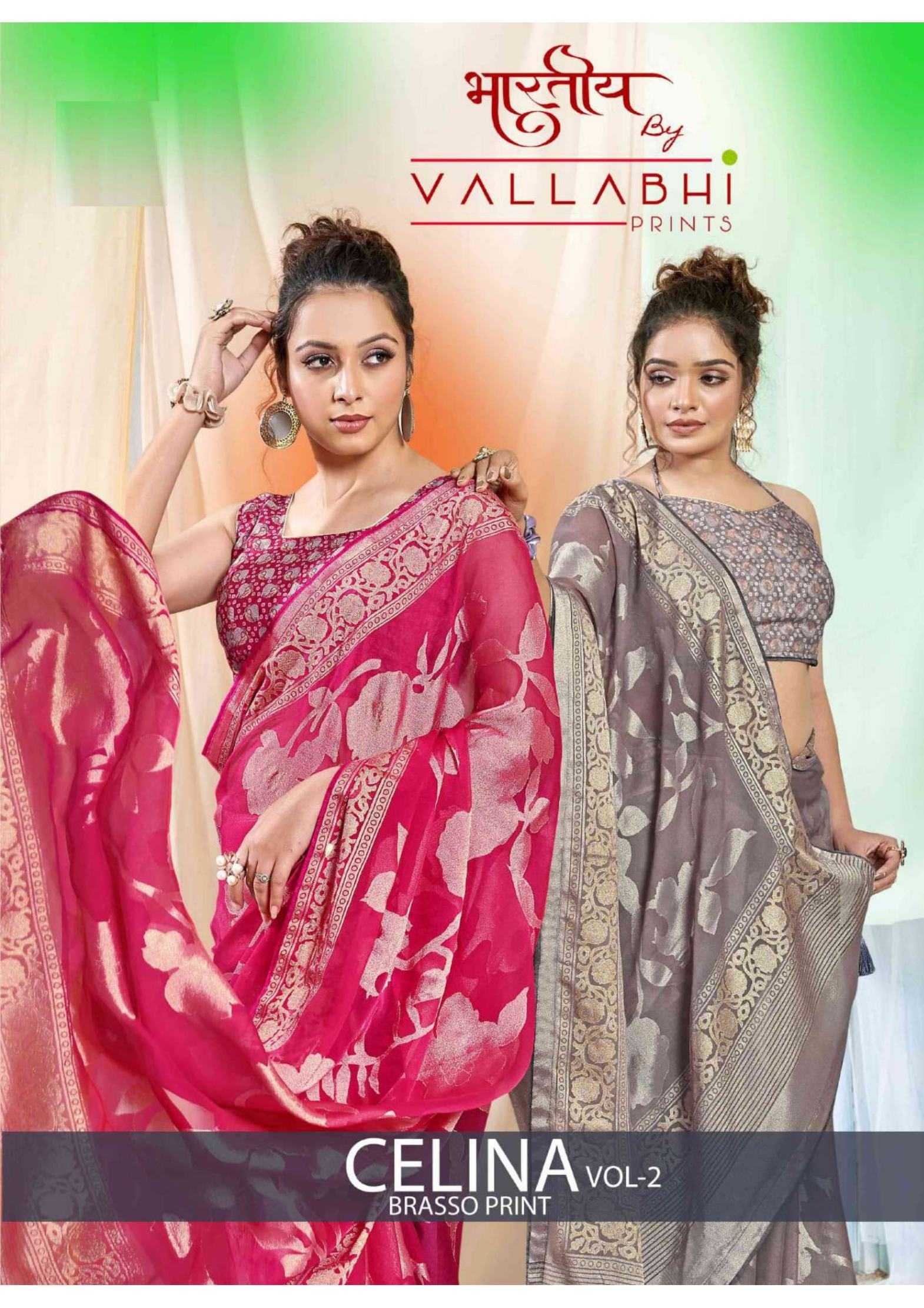 celina vol 2 by vallabhi stylish design brasso saree for women