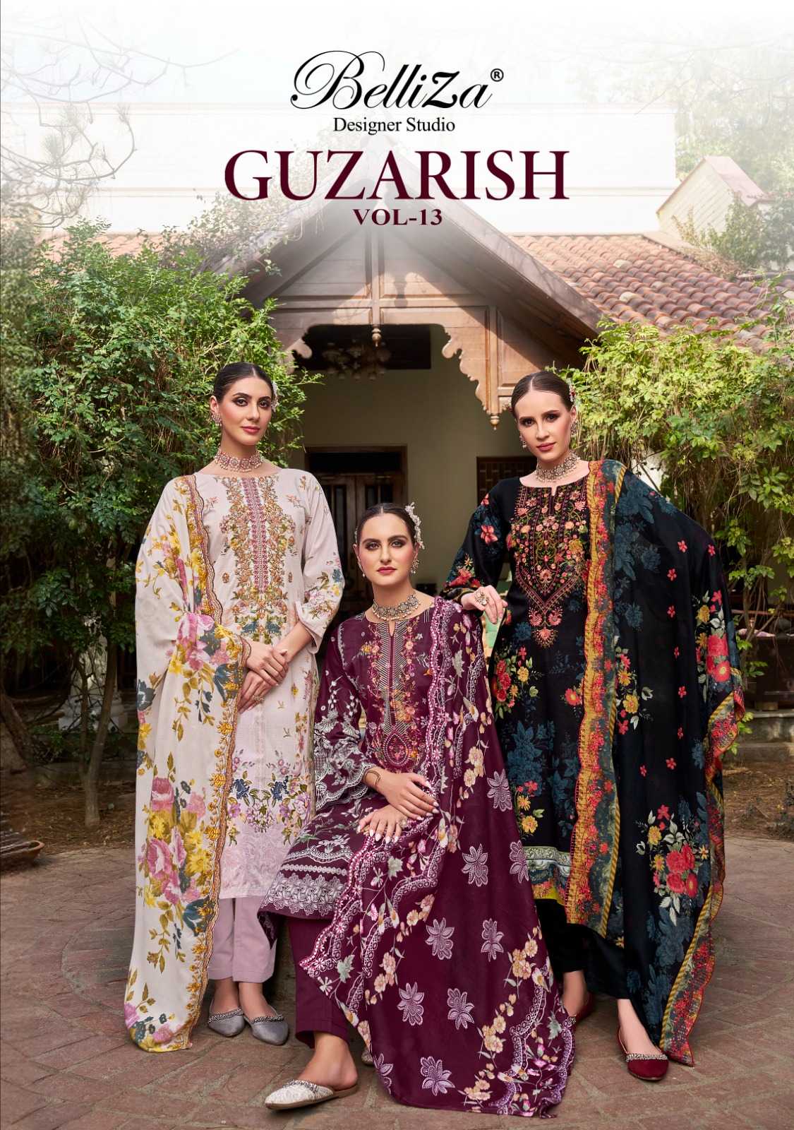 guzarish vol 13 by belliza designer digital printed cotton pakistani dress