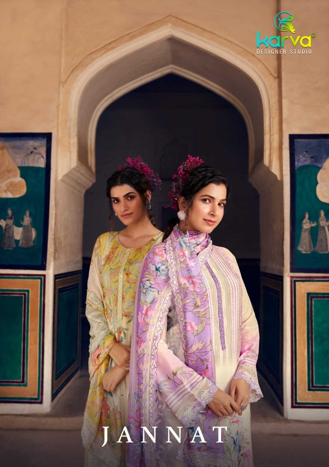 jannat by karva designer kapil fab colour print viscose ladies suits