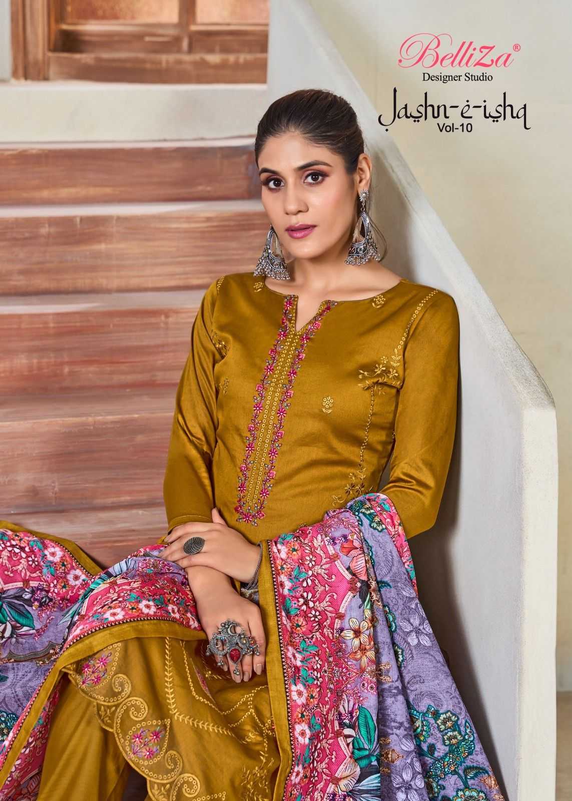 jashn e ishq vol 10 by belliza designer daman work 3pcs dress