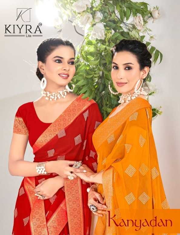 kanyadan by kiyra saree comfortable chiffon print saree 