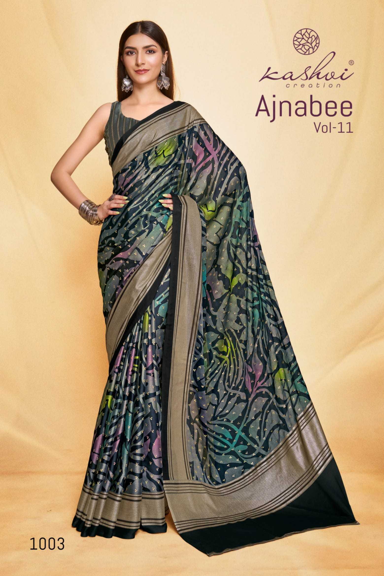 kashvi creation ajnabee vol 11 casual wear saree with fancy blouse 