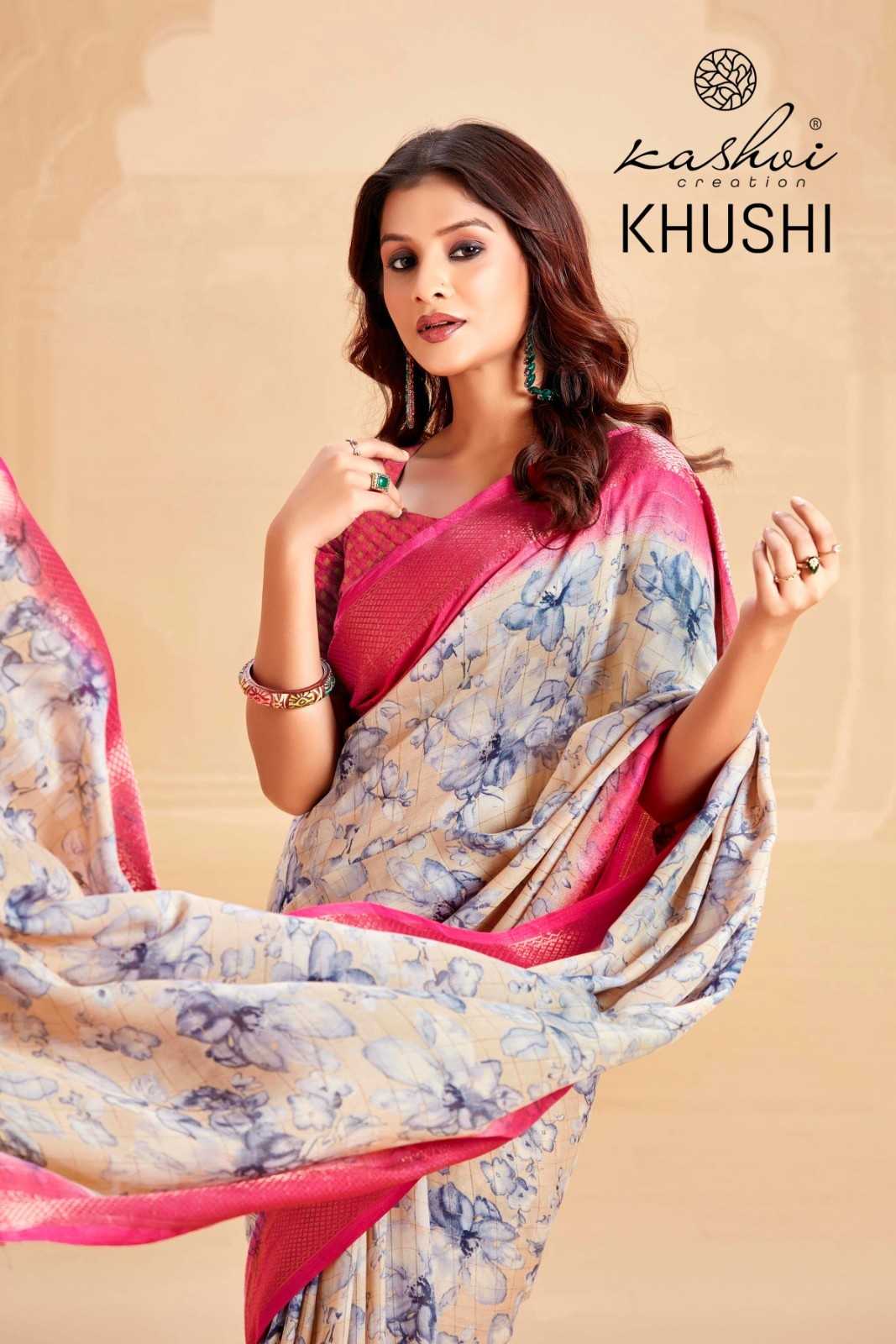 kashvi creation khushi jacquard fancy saree with blouse 