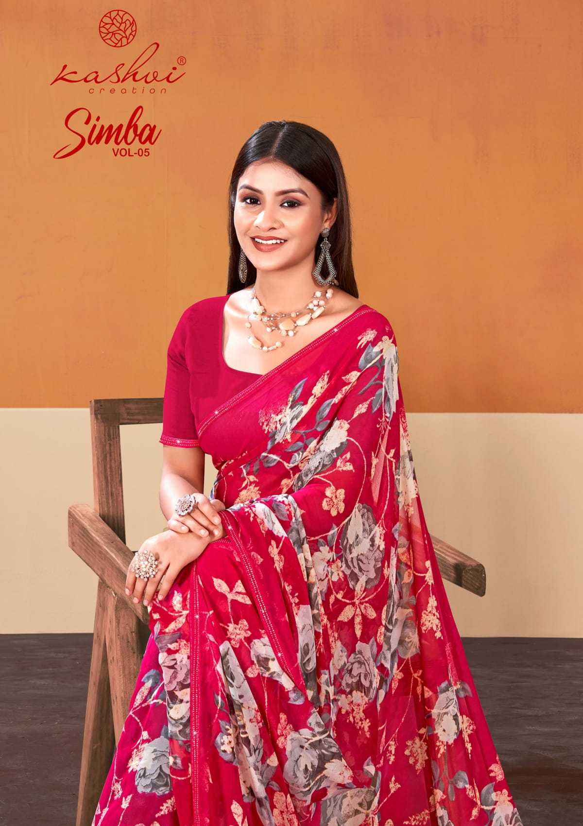 kashvi creation simba vol 5 attractive look georgette saree 