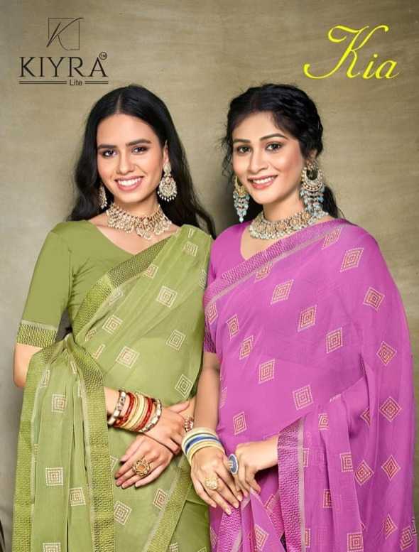 kia by kiyra saree chiffon classic look fancy saree wholesaler