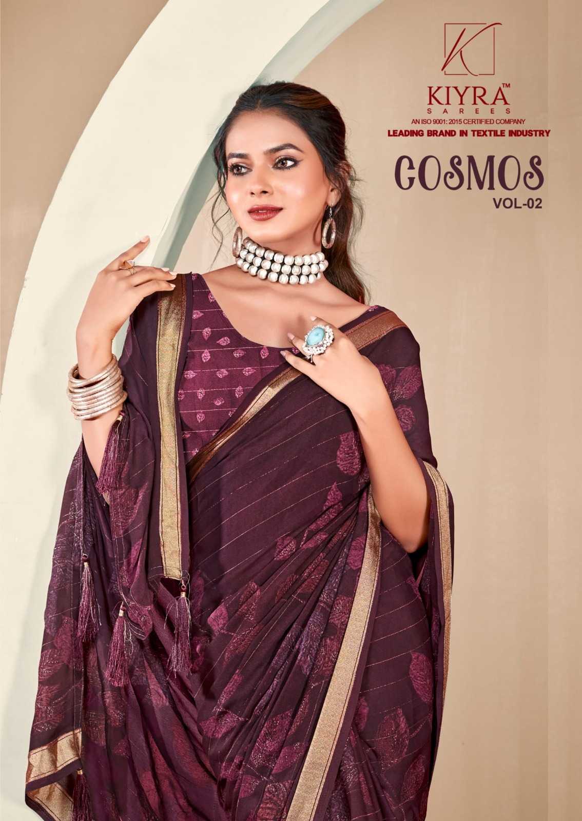 kiyra cosmos vol 2 comfortable dull moss women saree