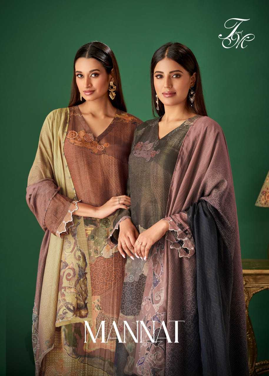 mannat by t&m threadle work simmer printed salwar kameez online