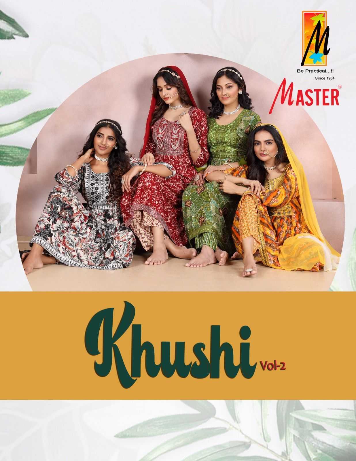 master khushi vol 2 rayon print casual ghera full stitch salwar suit 