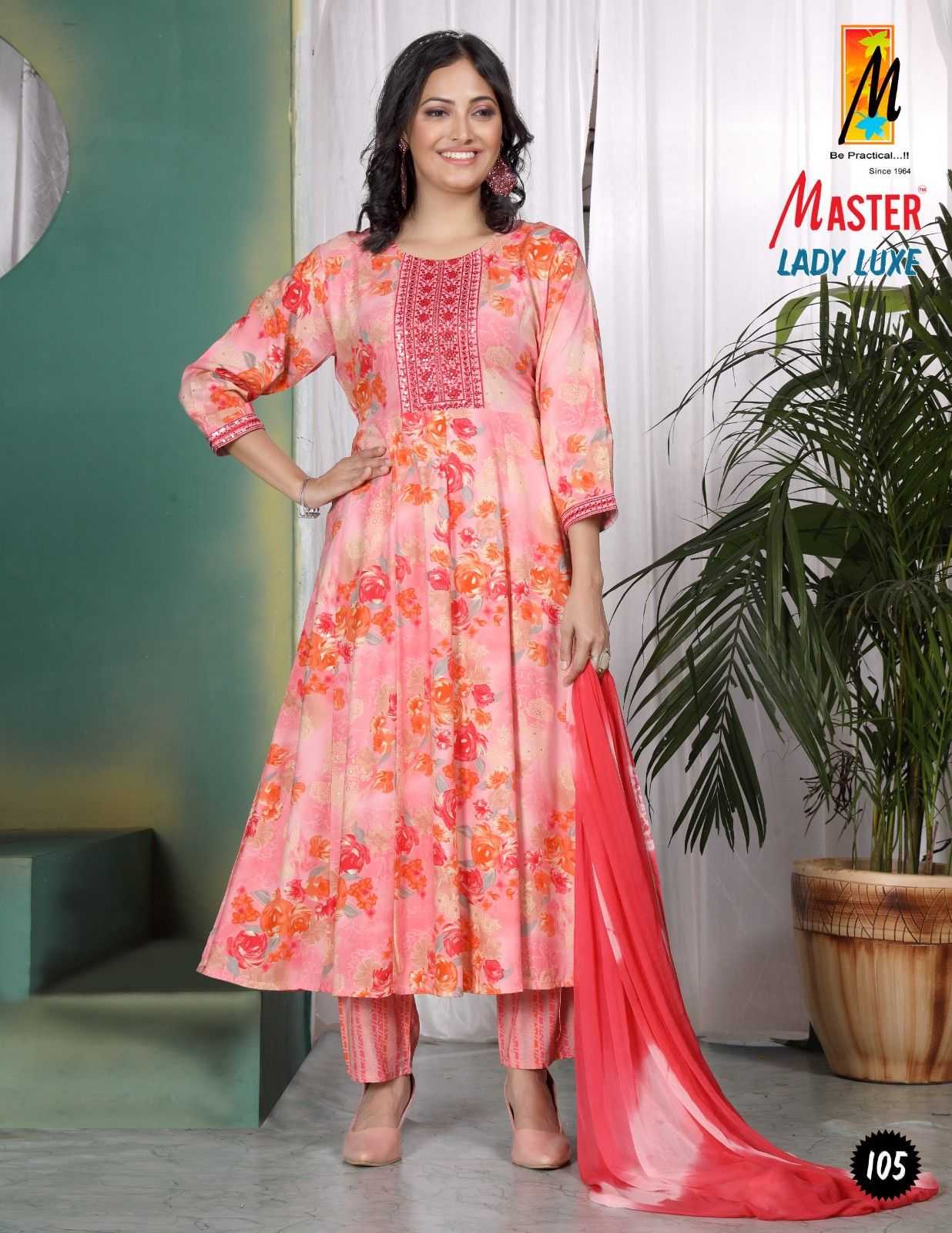 master lady luxe rayon print with kali pattern attractive look full stitch dress