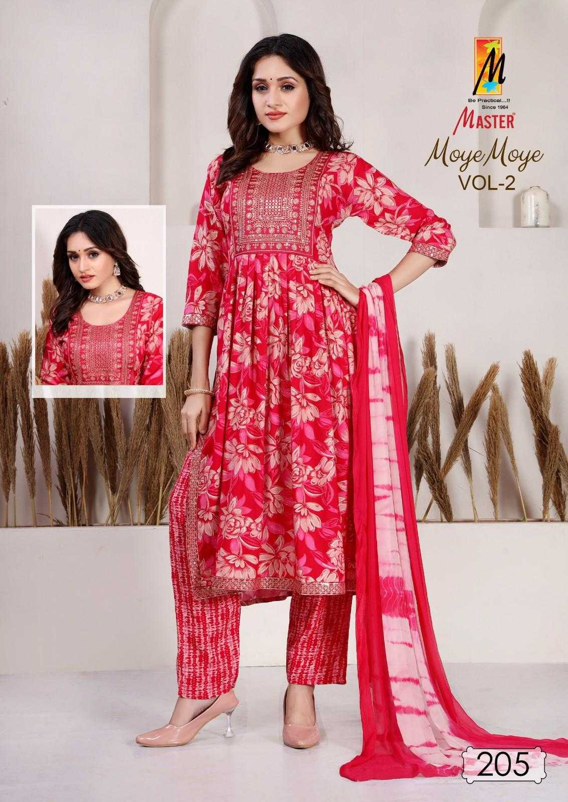 master moye moye vol 2 readymade rayon print casual wear salwar suit