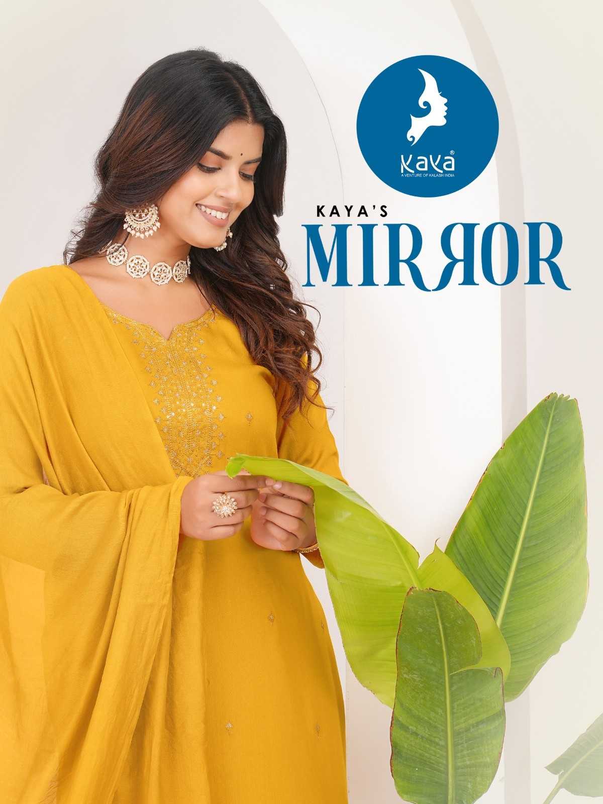 mirror by kaya straight cut readymade rayon salwar suits 