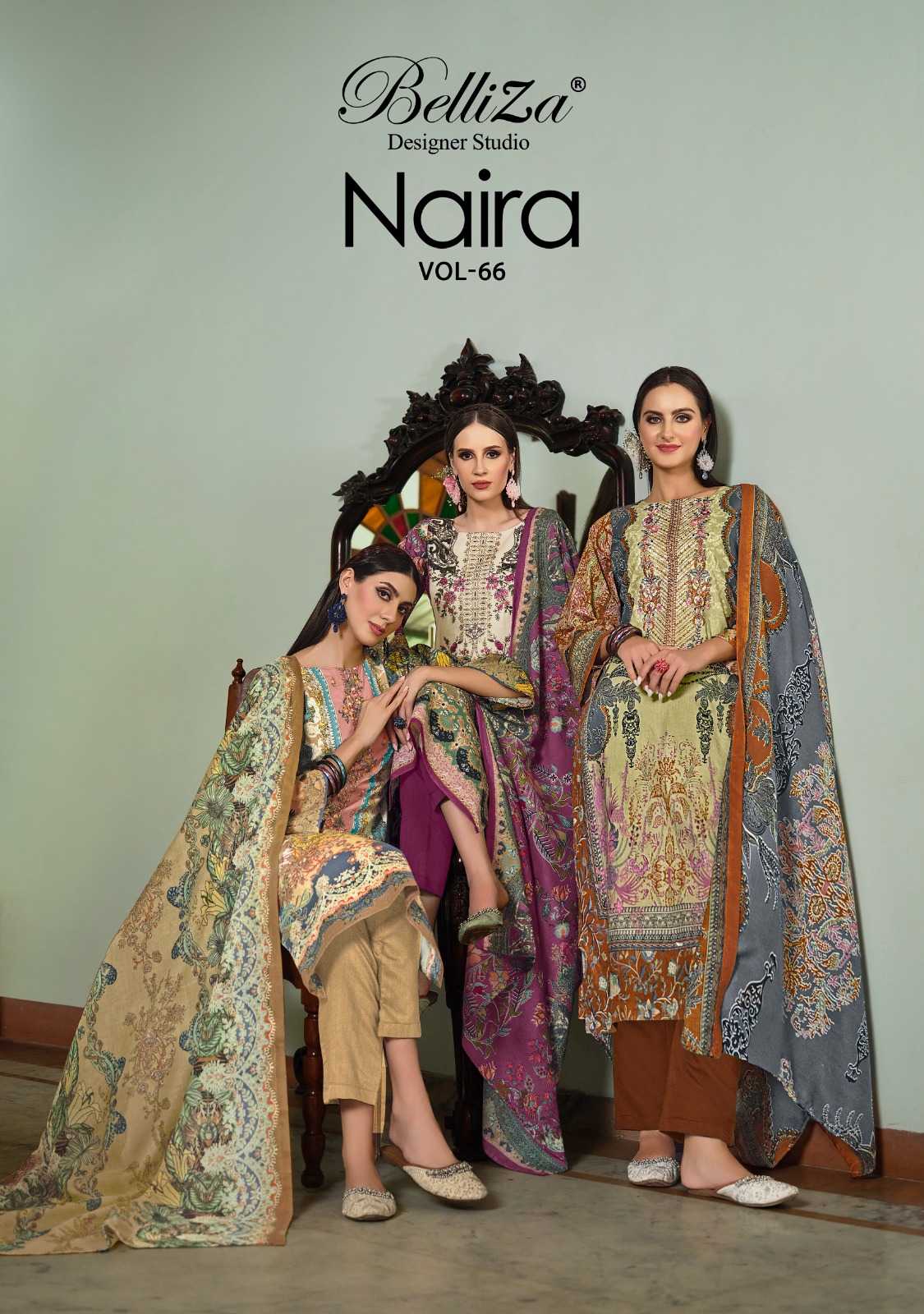 naira vol 66 by belliza designer traditional cotton prints pakistani 3pcs dress 