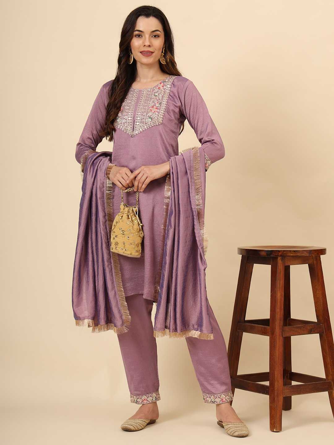 pr Coco full stitch stylish look Vichitra Silk Kurta pant with Dupatta 