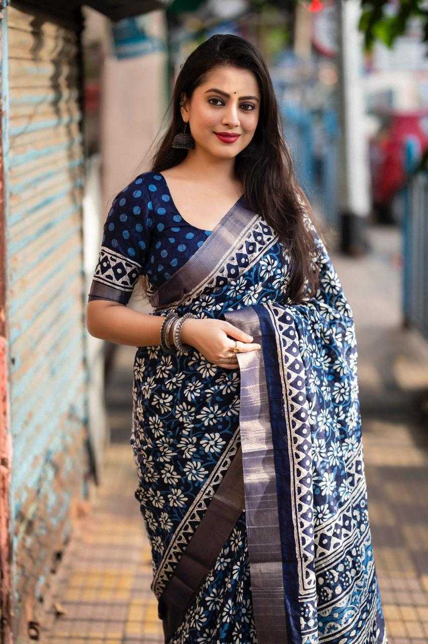 pr indigo prints woven regular wear batik print saree wholesaler 