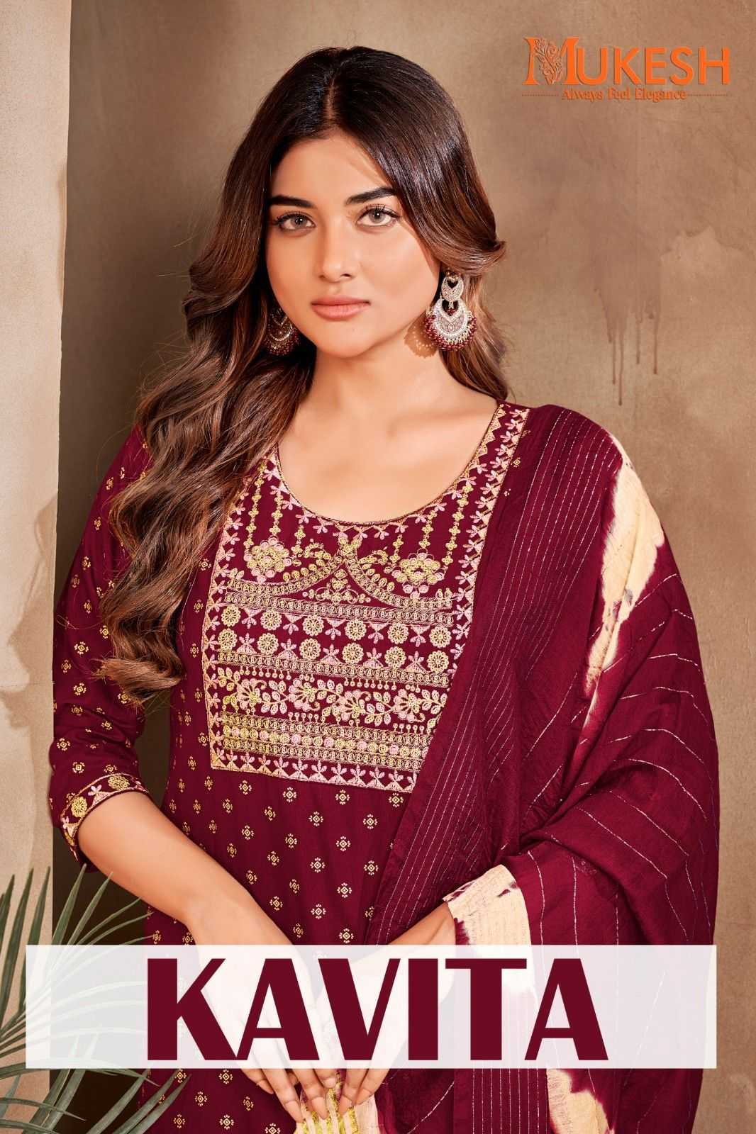 pr kavita heavy embroidery rayon plus size readymade foil print suits