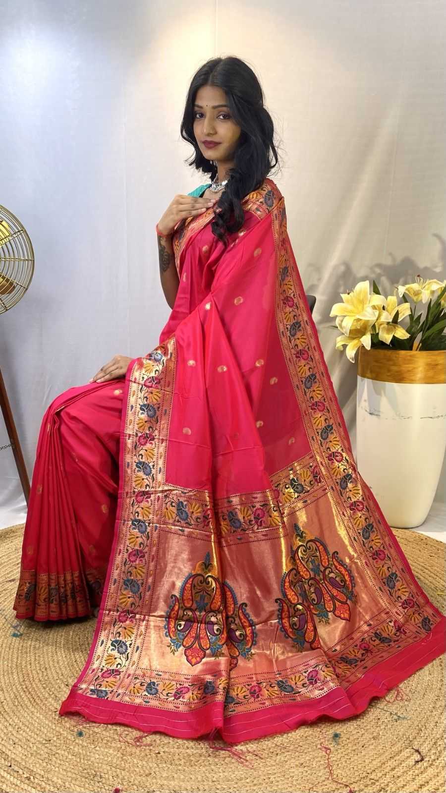 pr kc 3017 paithani silk weaving design exclusive sarees supplier 