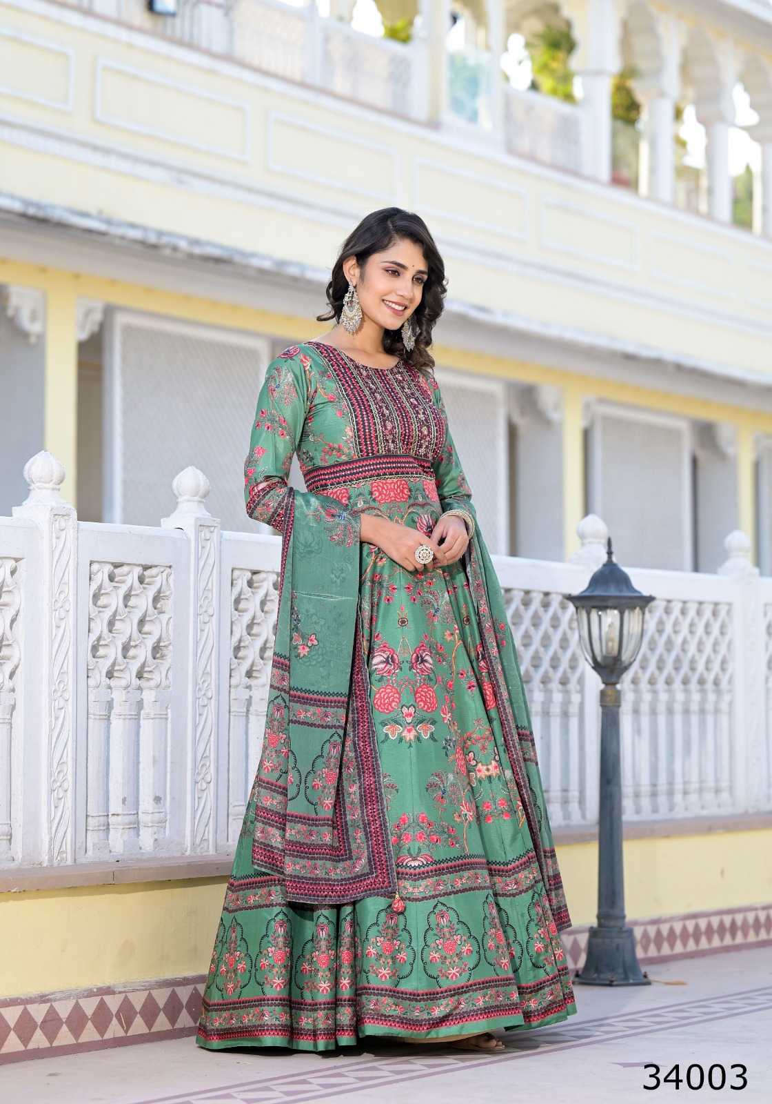 pr suzen dola silk unique style designer gown for ladies 