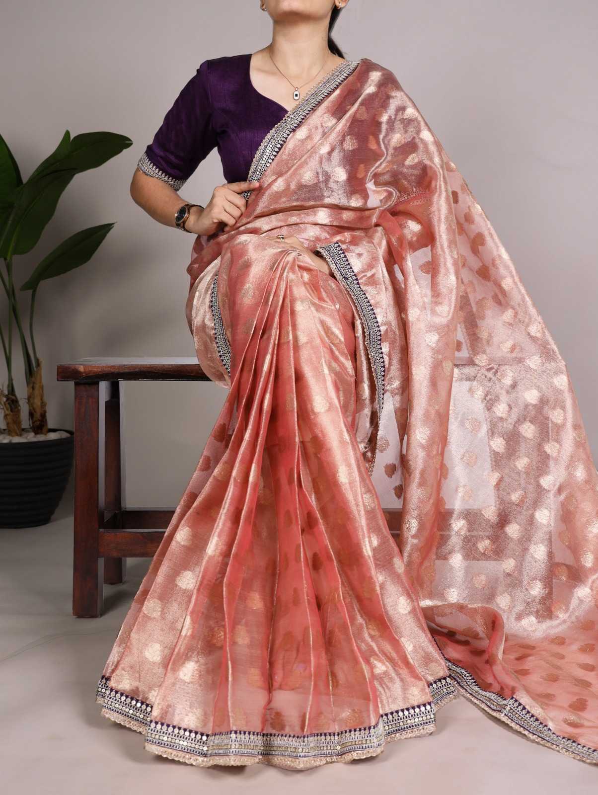 pr ynf7113 banarasi tissue silk beautiful work saree online exports 