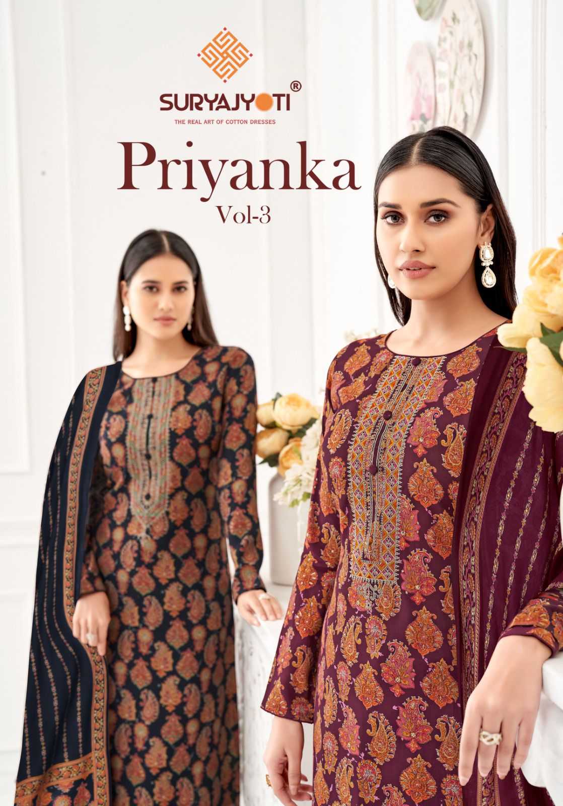 priyanka vol 3 by suryajyoti discharge printed modal suits 