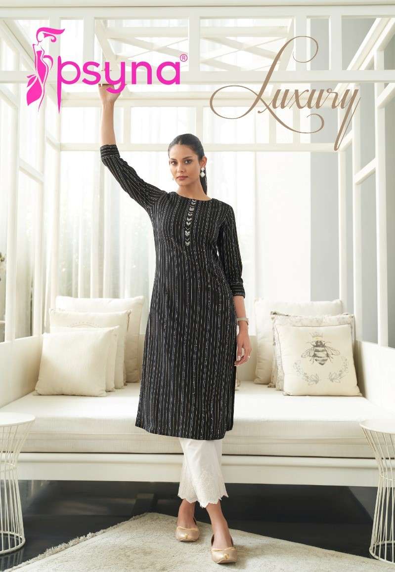 psyna luxury lurex simple readymade kurti wholesaler 