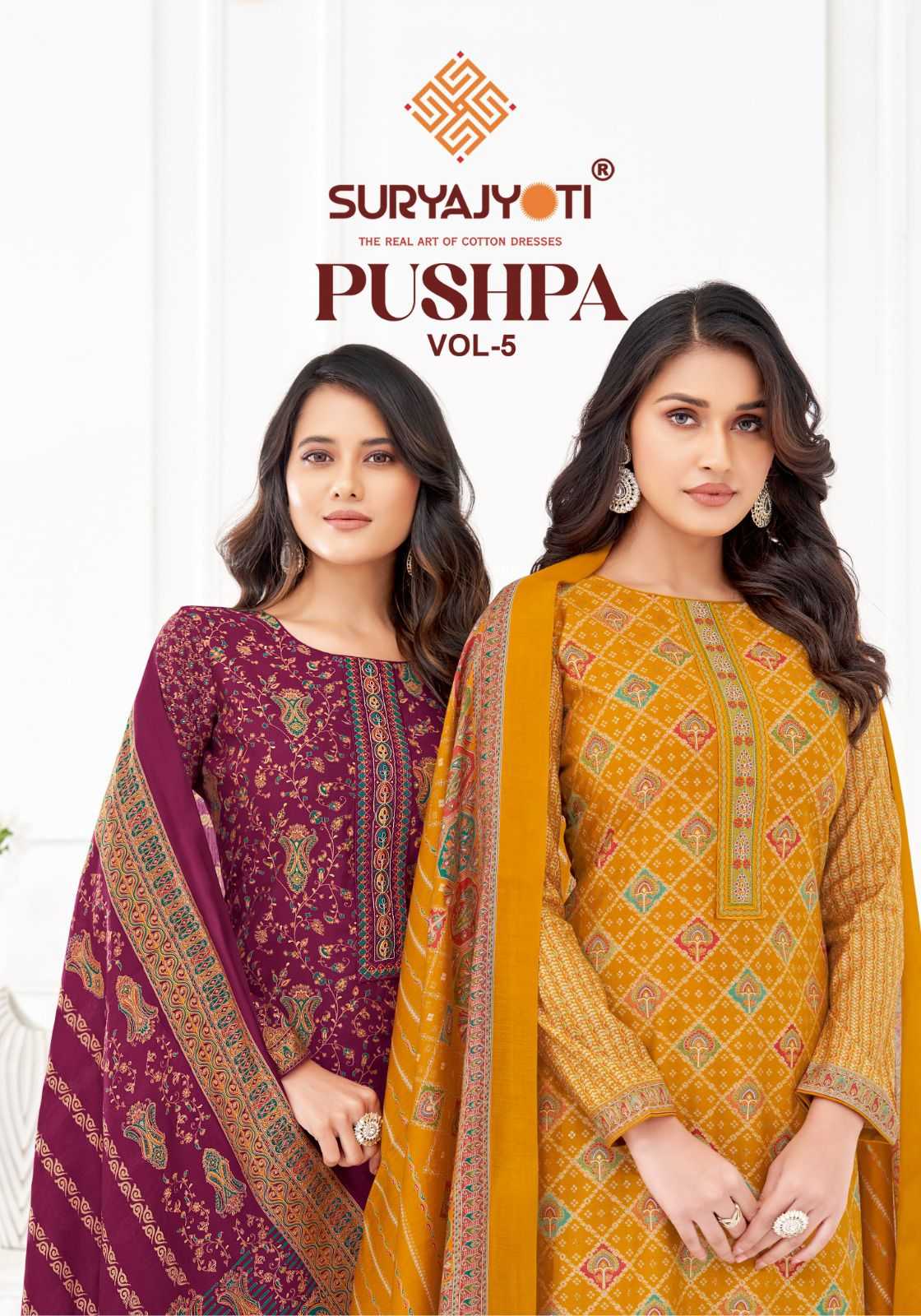 pushpa vol 5 by suryajyoti printed embroidery ladies suits