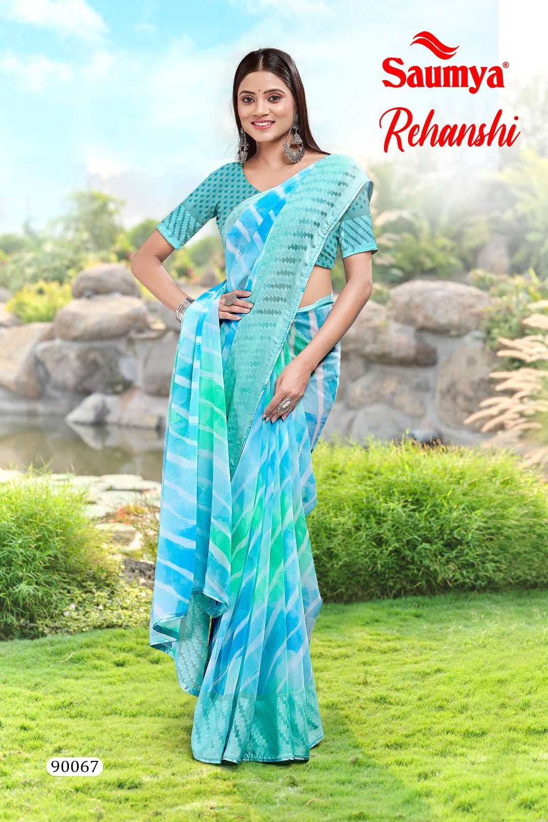 rehanshi by saumya pretty look georgette saree exports