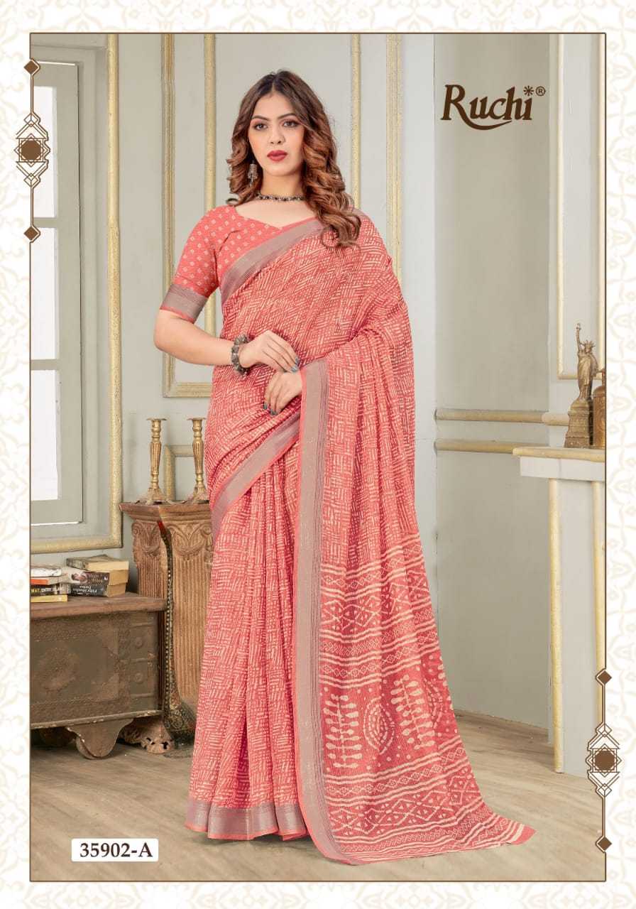 ruchi sipika vol 2 linen with gold fancy comfy wear saree 