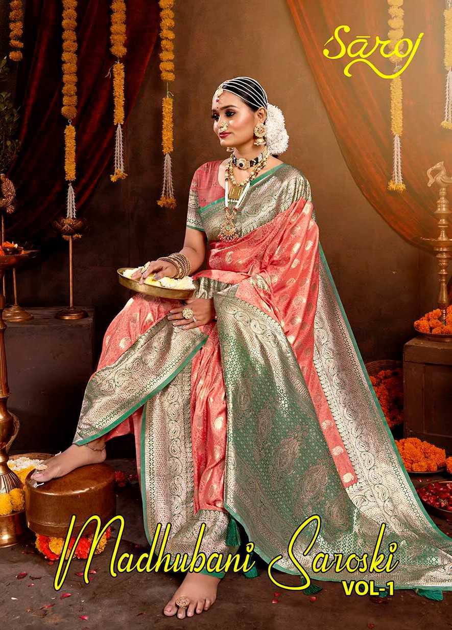 Saroj Madhuani Swaroski vol.1 50*600 silk sarees