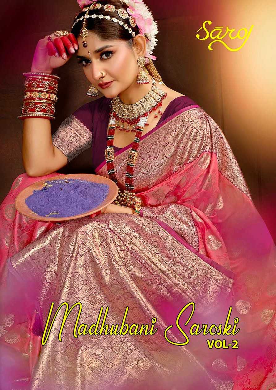 Saroj Madhuani Swaroski vol.2 50*600 silk sarees