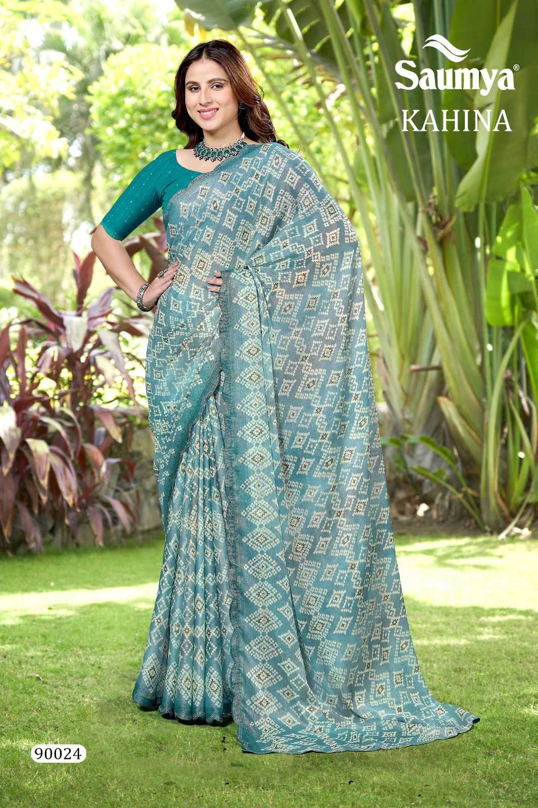 saumya kahina beautiful chiffon brasso saree online