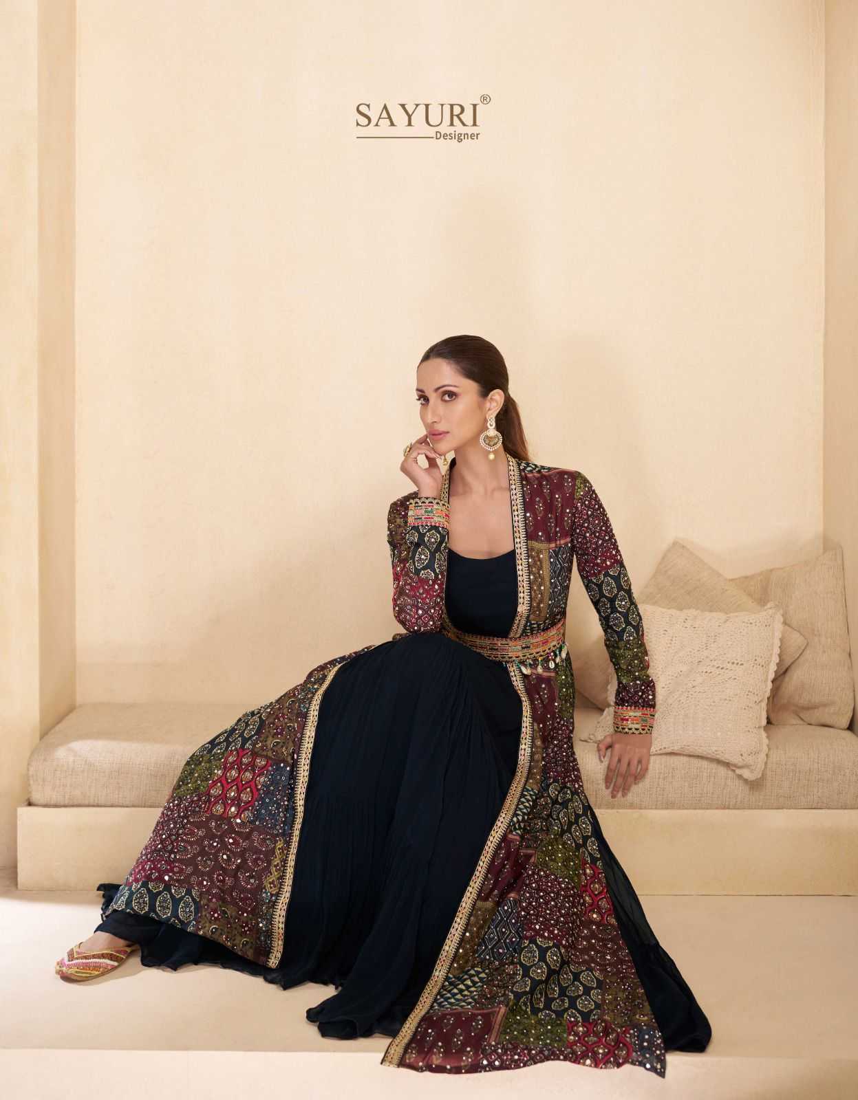 sayuri meera georgette exclusive party wear full stitch suits for women