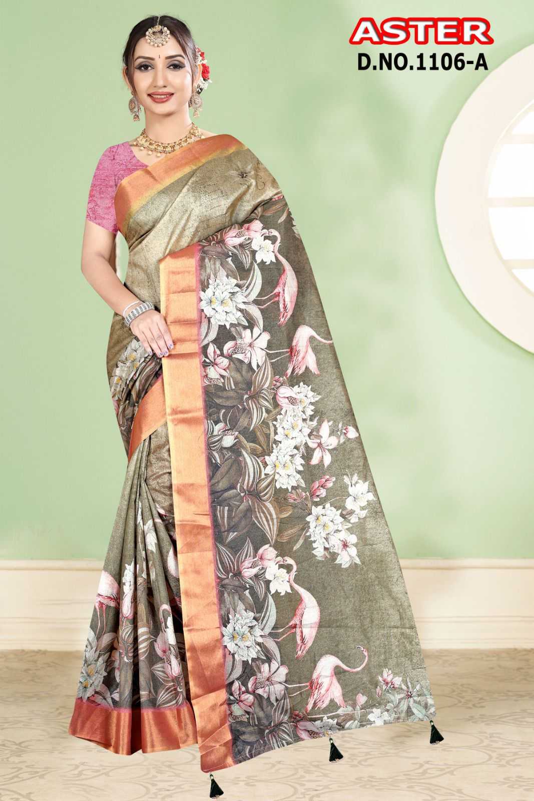 shreshtha aster weaving shimmer digital print saree