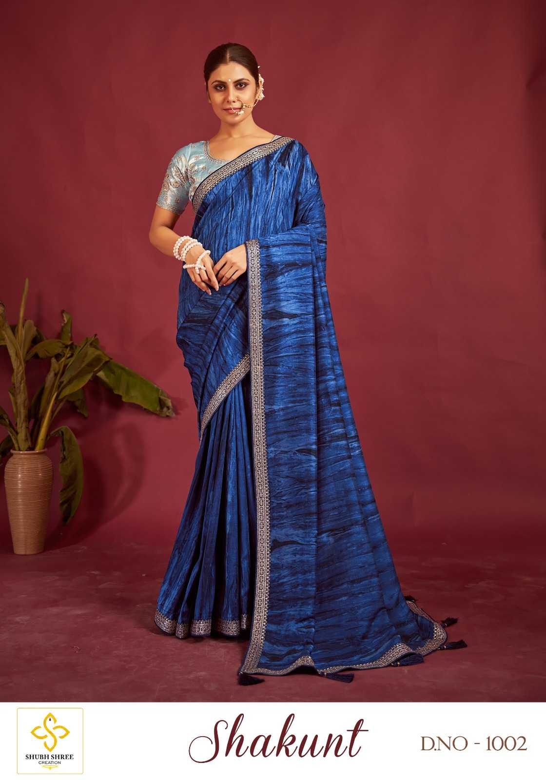 shubh shree creation shakunt comfortable velvet tussar silk saree