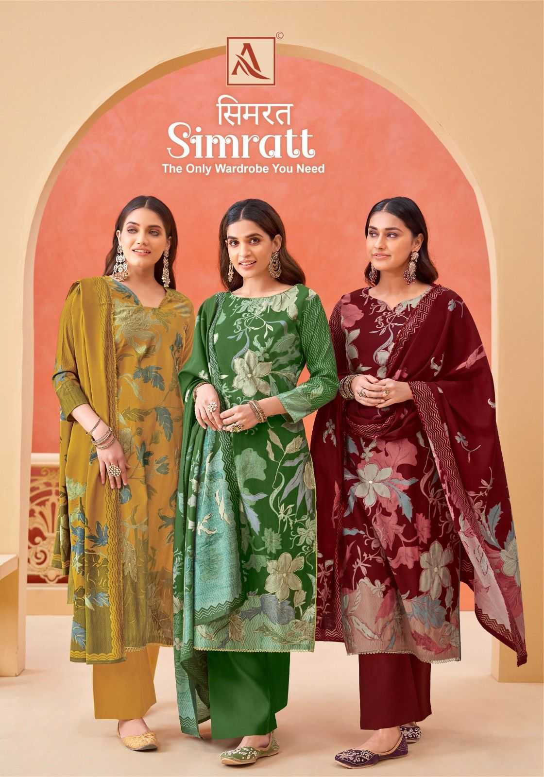 simratt by alok viscose attractive look modern pakistani dress material 