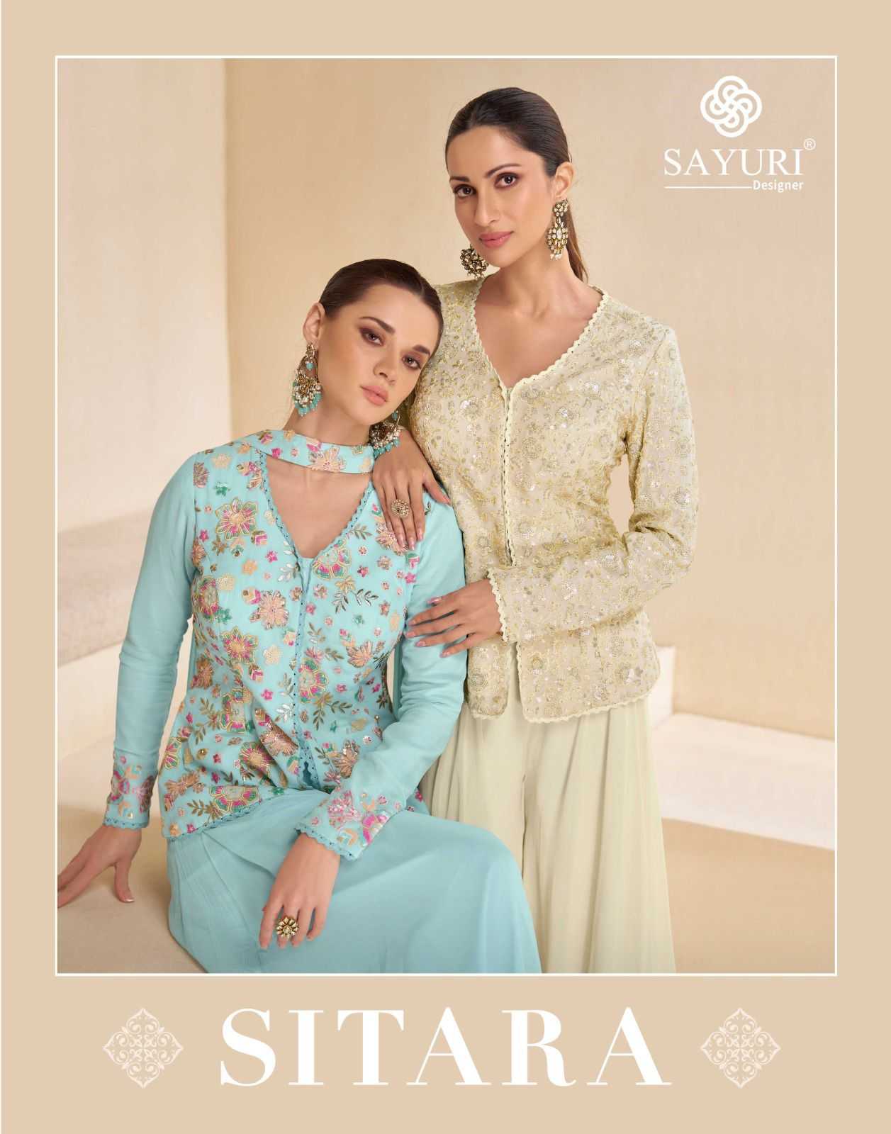 sitara sayuri designer georgette full stitch party wear suits for women