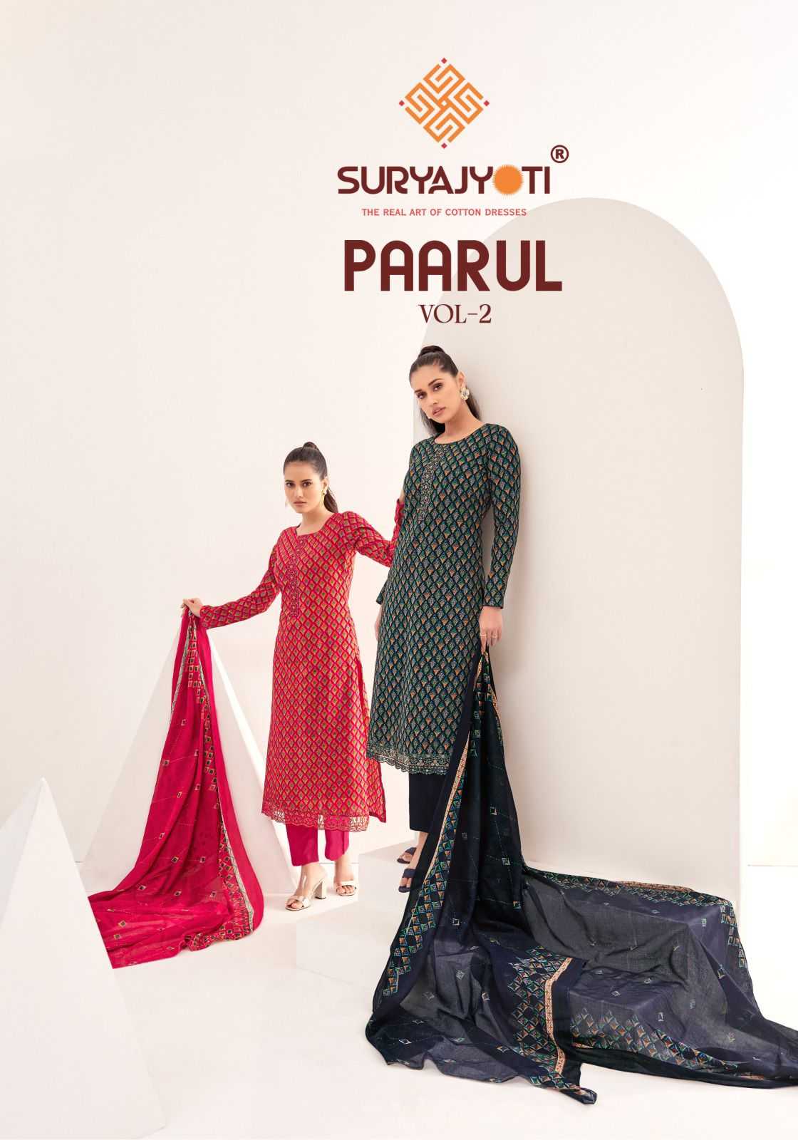 suryajyoti paarul vol 2 comfy wear print cotton suits collection