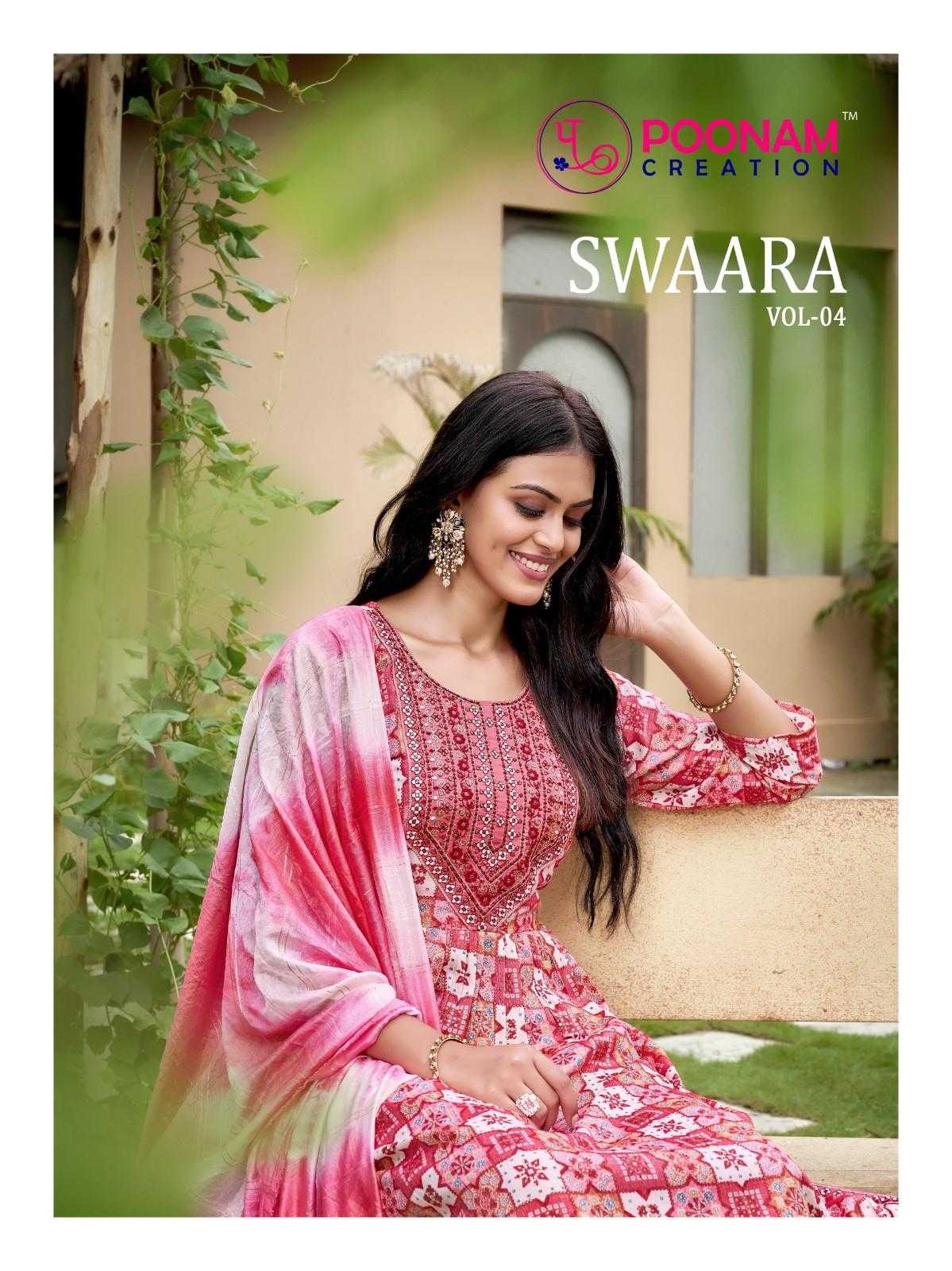 swaraa vol 4 by poonam creation capsule foil readymade casual wear salwar suit 