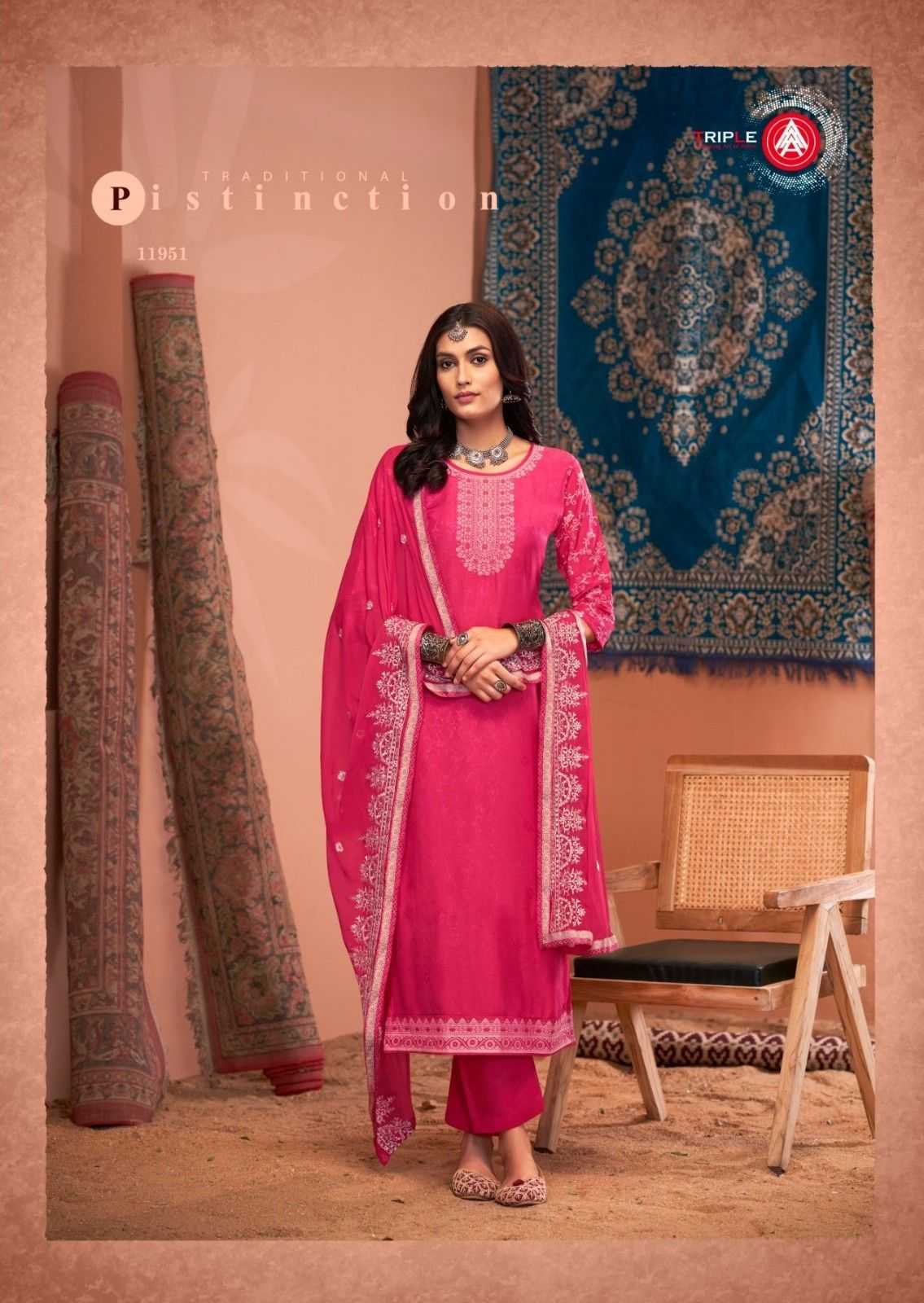 triple a tulip vol 9 traditional wear viscose unstitch salwar kameez 