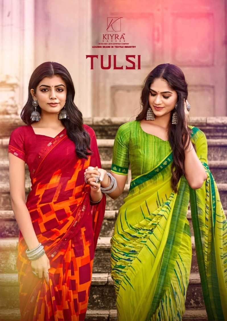 tulsi by kiyra major georgette colourful saree collection