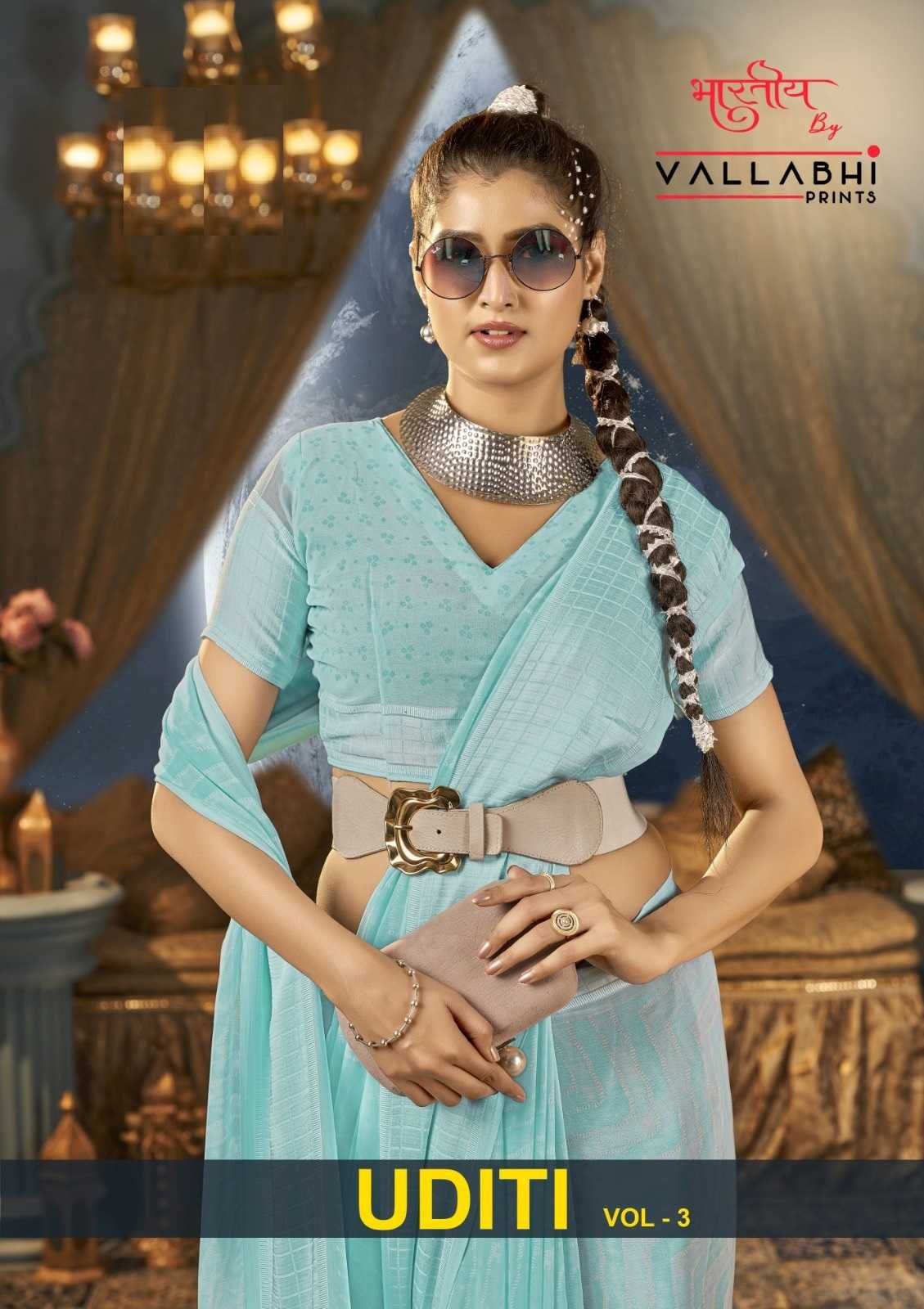 uditi vol 3 by vallabhi unique printed georgette saree collection