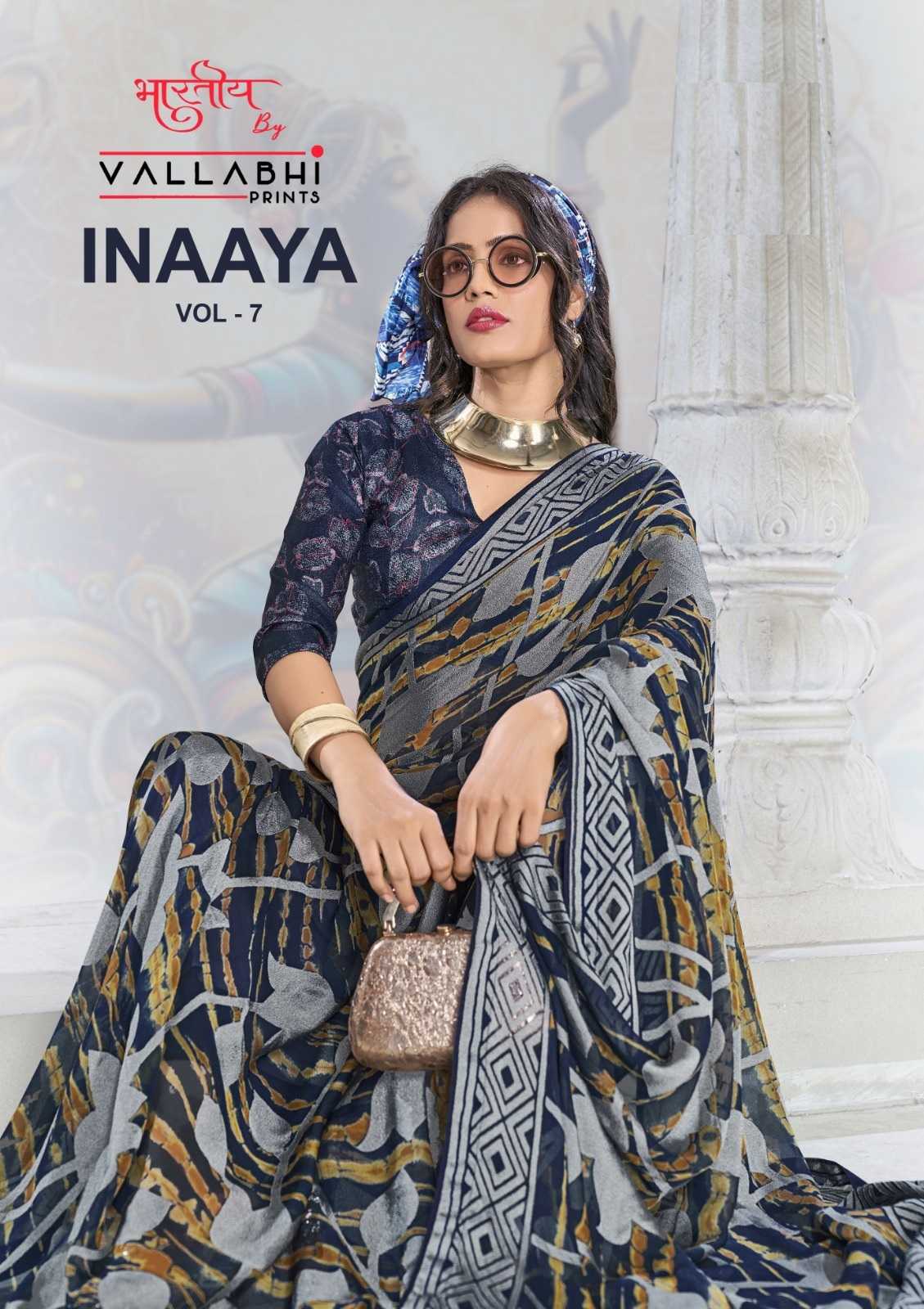 vallabhi prints inaaya vol 7 brasso fashionable saree with blouse