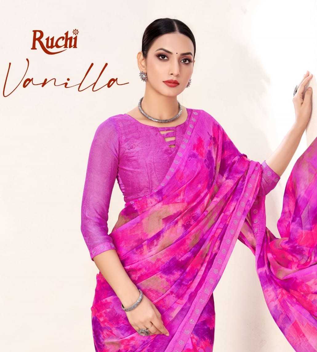 vanilla vol 11 by ruchi chiffon saree with swarovski work saree 