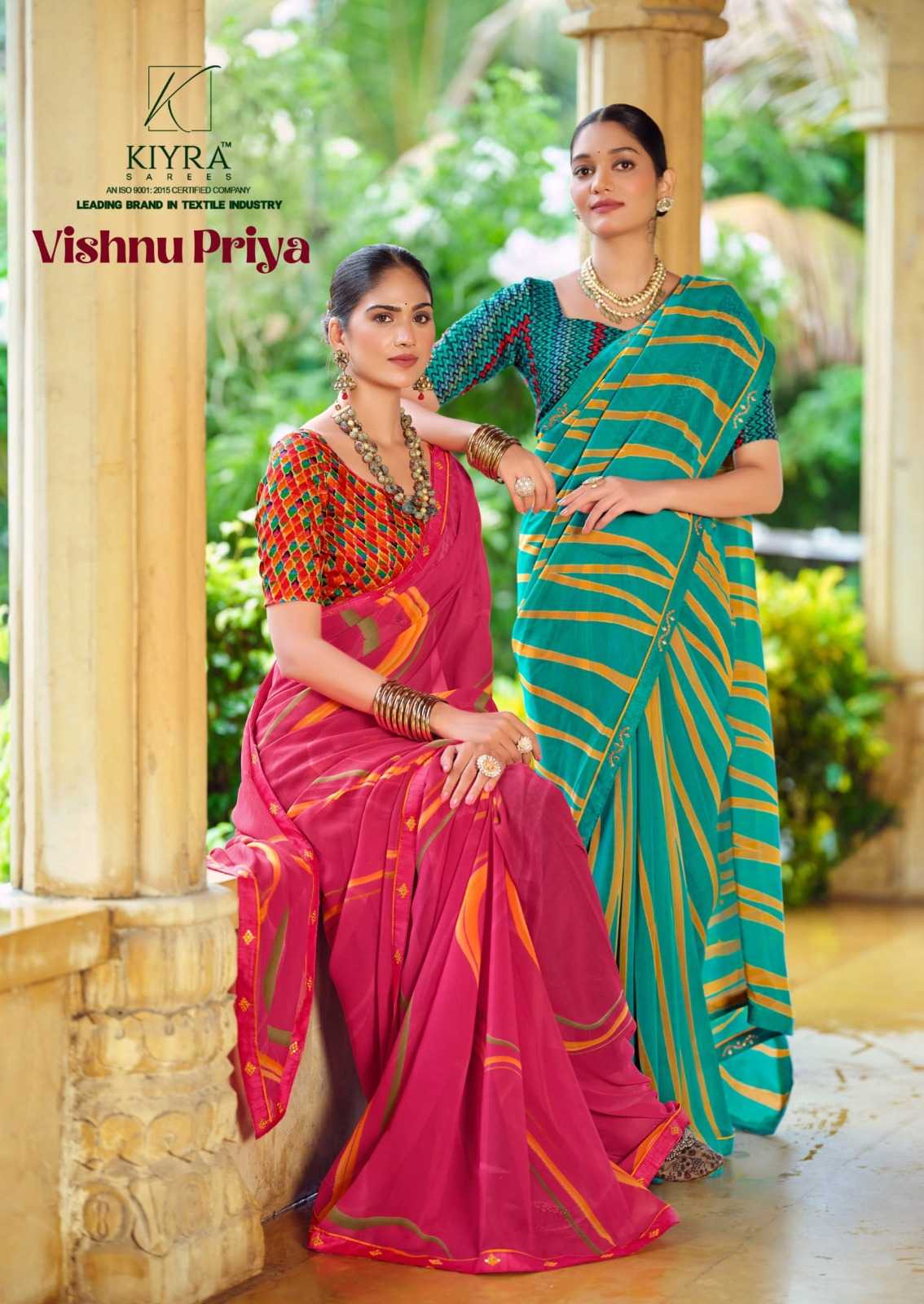 vishnu priya by kiyra saree georgette fancy print saree