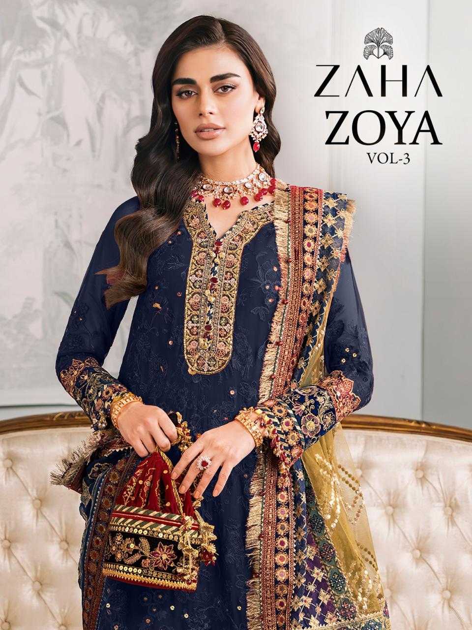 zoya vol 3 by zaha 10289 exclusive design modern pakistani dress material 